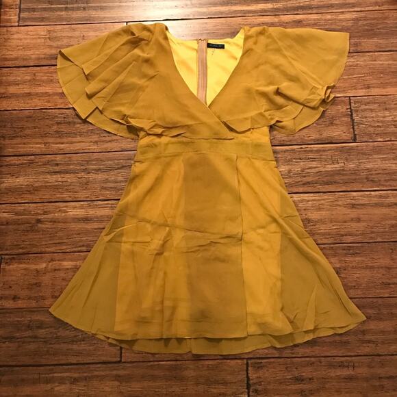 Yellow Ruffled Dress Flutter - Picture 4 of 5
